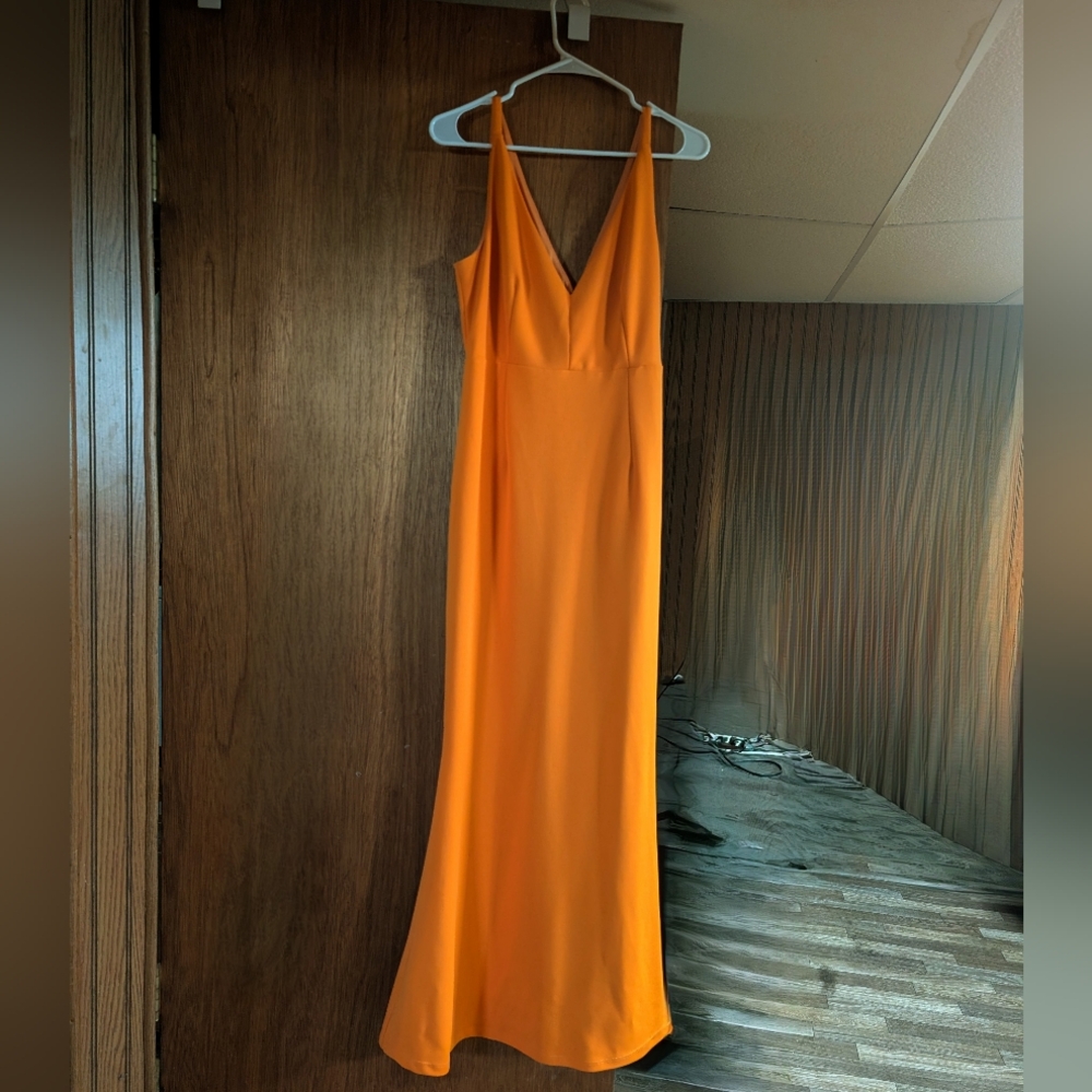 Lulu's Vibrant Orange Maxi Dress